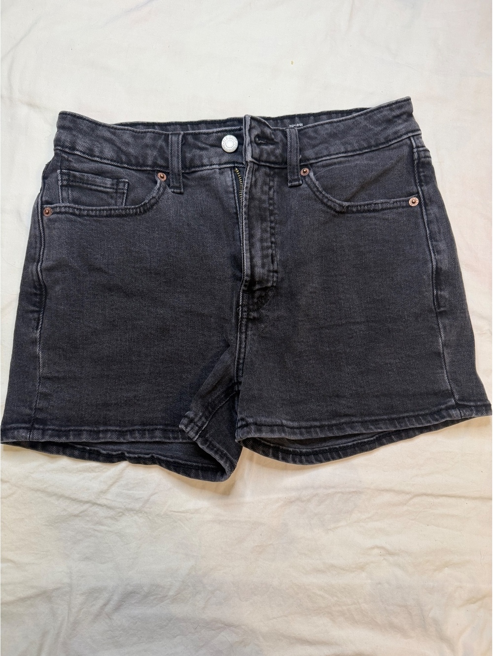 Old Navy OG Straight High Waisted Faded Black Shorts